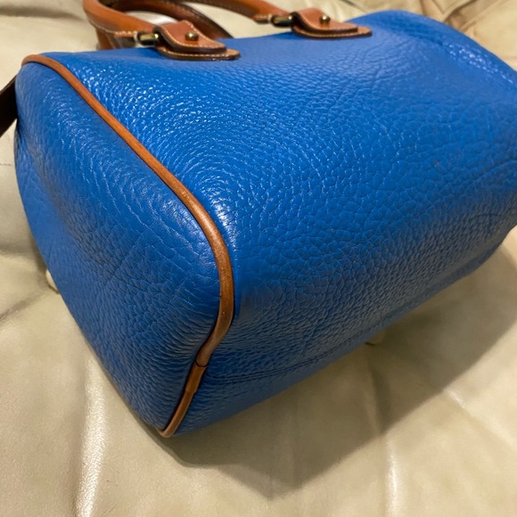 Vintage Dooney & Bourke French Blue Satchel Pebbled AWL All Weather Leather R28? - Picture 8 of 15